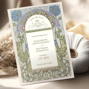 Save the Date Vintages Jugendstil von Mucha Einlad Einladung