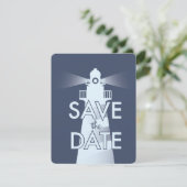 Save the Date Vintages Leuchtturm (Stehend Vorderseite)