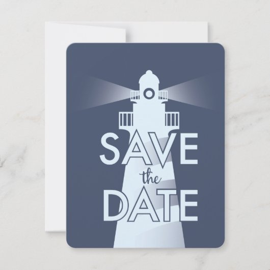 Save the Date Vintages Leuchtturm (Vorderseite)