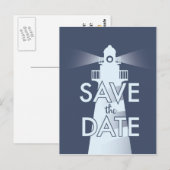 Save the Date Vintages Leuchtturm Postkarte (Vorne/Hinten)