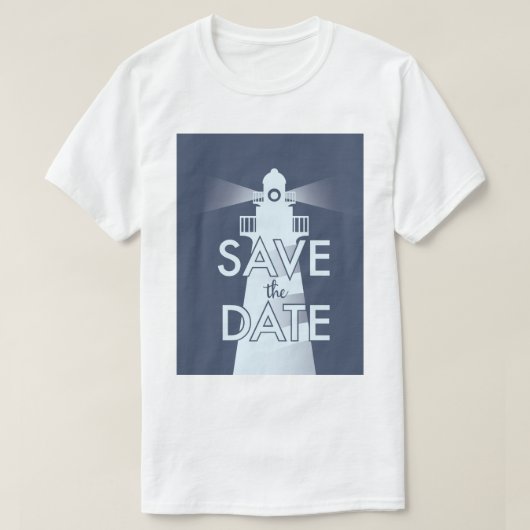 Save the Date Vintages Leuchtturm T-Shirt (Design vorne)