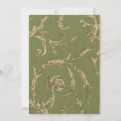 Save The Date. Vintages Muster Hochzeitsfotokarte Einladung (Rückseite)