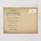 Save the Date Vintages Pergament Postkarte (Rückseite)