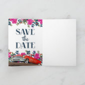 Save the Date Vintages Rotes Auto (Innenseite)