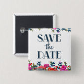 Save the Date Vintages Rotes Auto Button (Vorne & Hinten)