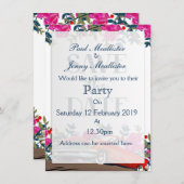 Save the Date Vintages Rotes Auto Einladung (Vorne/Hinten)