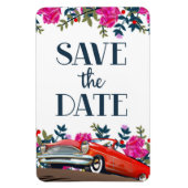 Save the Date Vintages Rotes Auto Magnet (Vertikal)
