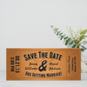 Save the Date: Vintages Ticket Date (Stehend Vorderseite)