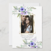 Save The Date | Violet Anemone Floral Bouquets Einladung (Vorderseite)