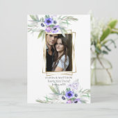 Save The Date | Violet Anemone Floral Bouquets Einladung (Stehend Vorderseite)