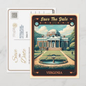Save The Date | Virginia Einladung Postkarte (Vorne/Hinten)