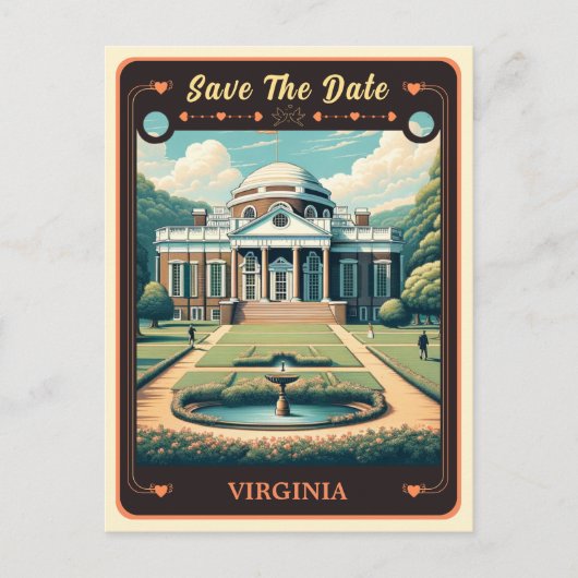 Save The Date | Virginia Einladung Postkarte (Vorderseite)