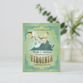 Save the Date - Virginia Karte mit hübschen Vögeln (Stehend Vorderseite)