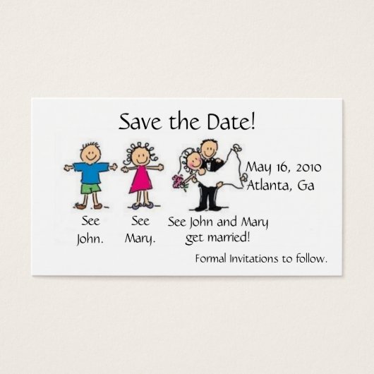Save the Date Visitenkarte (Vorderseite)