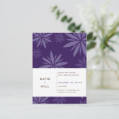 SAVE THE DATE: Vitalität lila Ankündigungspostkarte (Stehend Vorderseite)