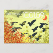 Save the Date - Vogelleaf-Wirbel Ankündigungspostkarte (Vorderseite)