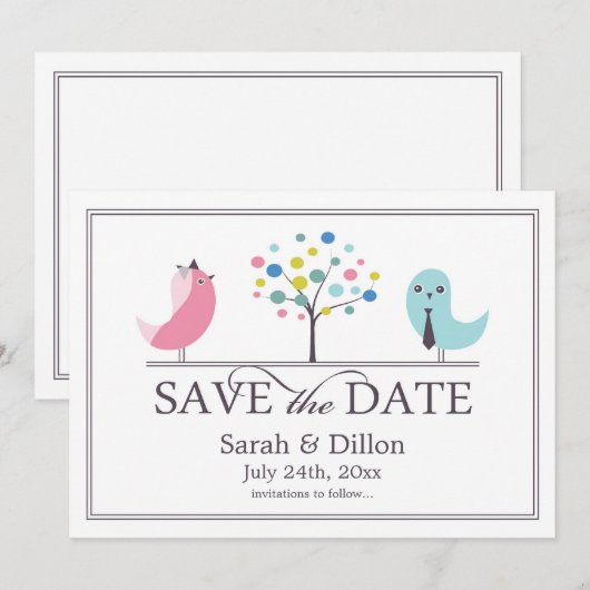 Save the Date Vogelschutzkarte (Vorne/Hinten)