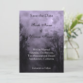 Save the Date Vollmond Lila Nebel bearbeitbar Ankündigung (Stehend Vorderseite)