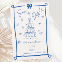 Save the Date von Hand gezeichneter Bow-Skript