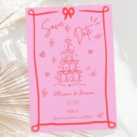 Save the Date von Hand gezeichneter Bow-Skript