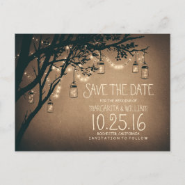 Save the Date von Maurerkirschen aus rustikalem La Ankündigungspostkarte