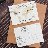 Save the Date von Verlobt nach Verheiratet reisen Postkarte