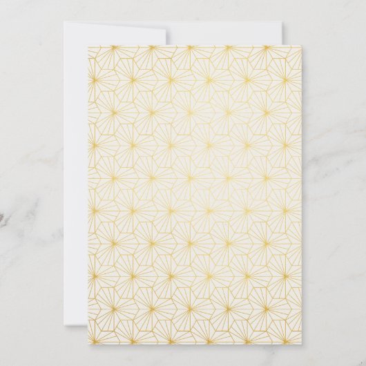 Save the Date von White Geometric Art Deco Einladung (Rückseite)