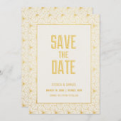Save the Date von White Geometric Art Deco Einladung (Vorne/Hinten)