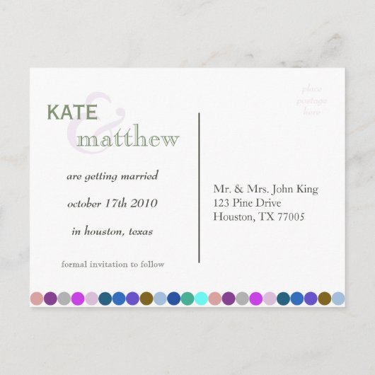 Save the Date Vorlage (Rückseite)