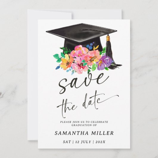 Save the Date Vorlage für den Abschluss Rosa (Vorderseite)