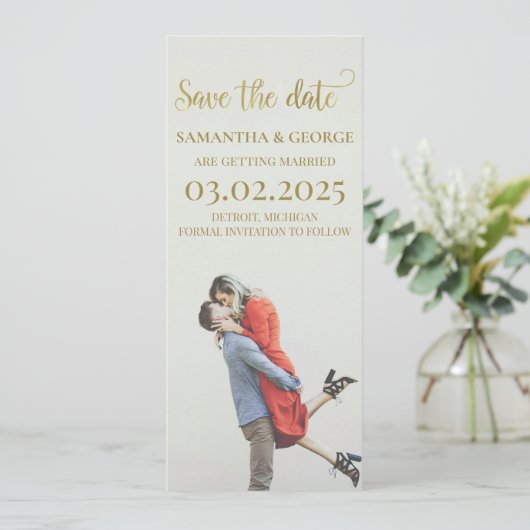 Save the Date Vorlage mit mobilen Fotos (Stehend Vorderseite)