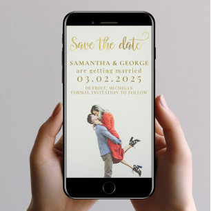 Save the Date Vorlage mit mobilen Fotos