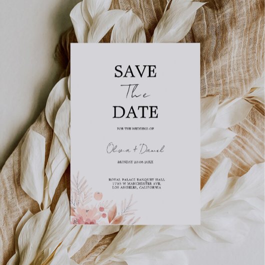 Save the Date Vorlage, Wildblume Save the Date Einladung