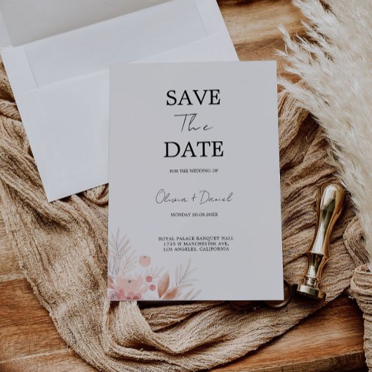 Save the Date Vorlage, Wildblume Save the Date Einladung