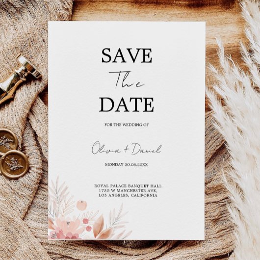 Save the Date Vorlage, Wildblume Save the Date Einladung