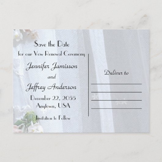 Save the Date Vow-Renewal-Zeremonie Einladung (Rückseite)
