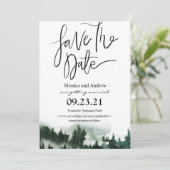 Save the Date Waldbergeinladung Einladung (Stehend Vorderseite)