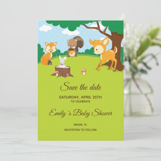 Save the Date Waldtiere Waldland (Stehend Vorderseite)