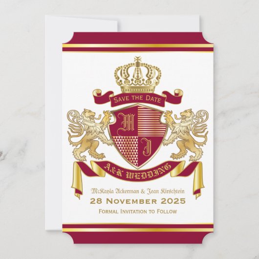 Save the Date Wappenschild Einladung (Vorderseite)