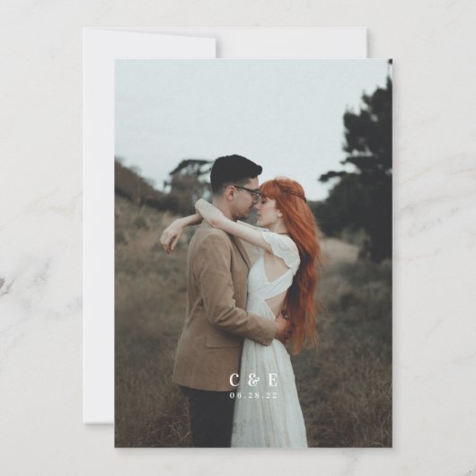 Save the Date Wash-Karte für Wasserfarben - Marine (Rückseite)