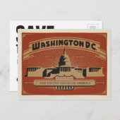 Save The Date | Washington, D.C. Ankündigungspostkarte (Vorne/Hinten)