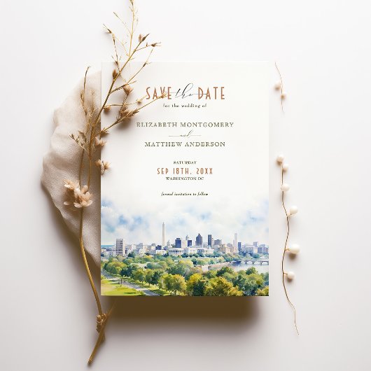 Save the Date Washington DC Zielort Einladung