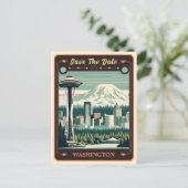 Save The Date | Washington Einladung Postcard Postkarte (Stehend Vorderseite)