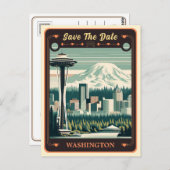 Save The Date | Washington Einladung Postcard Postkarte (Vorne/Hinten)