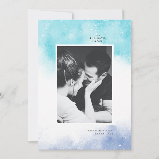 SAVE THE DATE Wasserfarbe Abstrakt (Vorderseite)