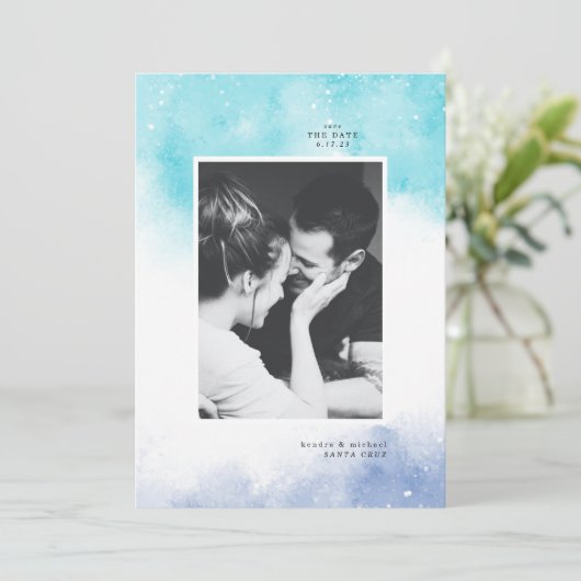 SAVE THE DATE Wasserfarbe Abstrakt (Stehend Vorderseite)