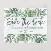 Save the Date Wasserfarbe Eukalyptus (Vorderseite)