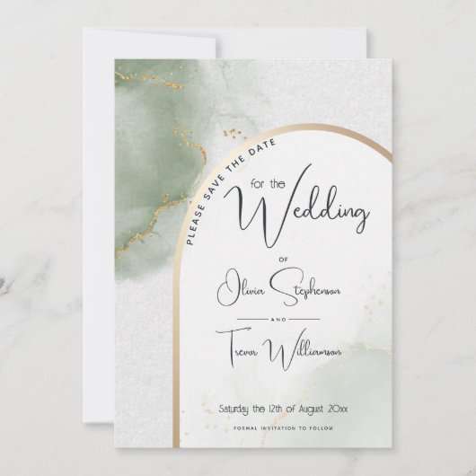 Save the Date - Wasserfarbenbogen der Mutation Sag Einladung (Vorderseite)