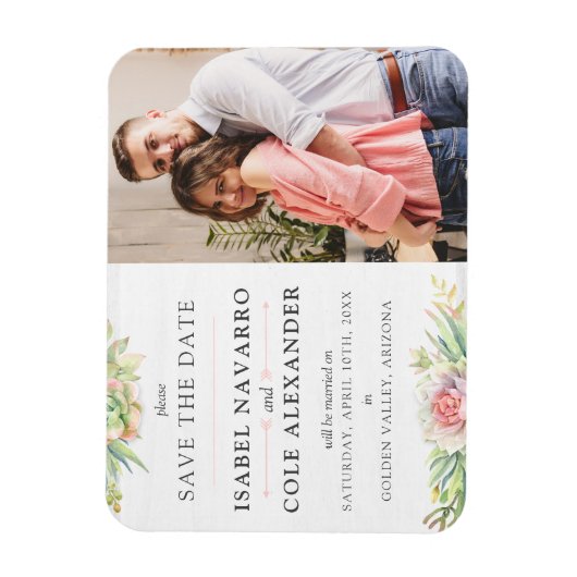 Save the Date Wasserfarbencreme Magnet (Vertikal)