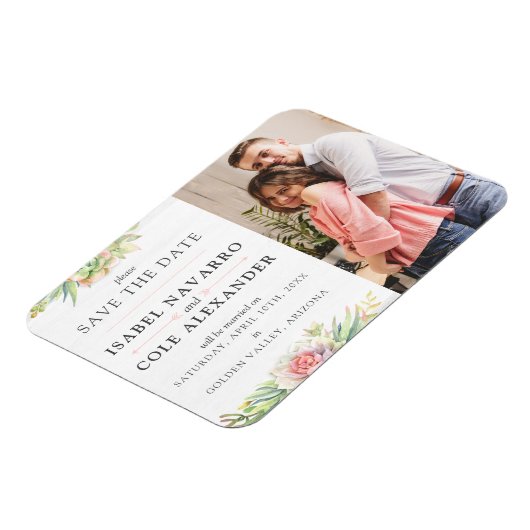 Save the Date Wasserfarbencreme Magnet (Linke Seite)